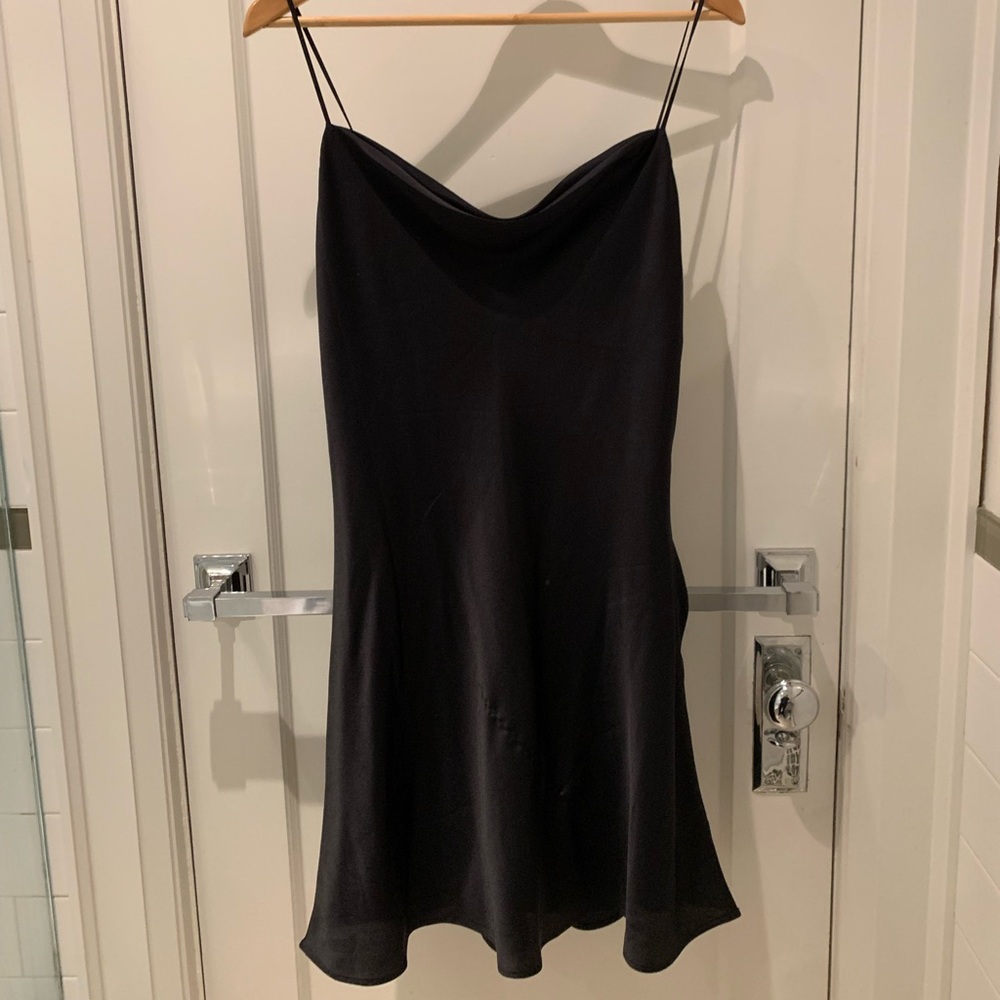 abercrombie satin cowl neck slip dress